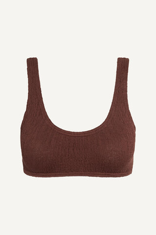 Coast Cotton Bralette Bikini Set - Coffee