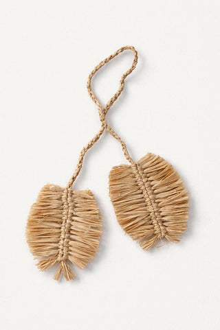 Leaflet Bag Charm - Natural Raffia