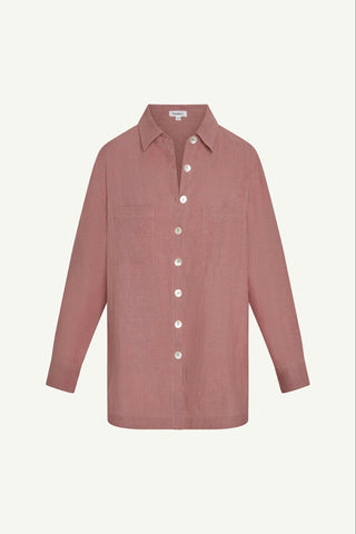 Nadia Shirt - Rosewood EcoLinen