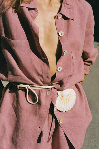 Nadia Shirt - Rosewood EcoLinen