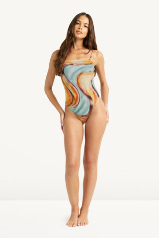 Classic Bandeau One Piece - Elemental Current EcoShimmer