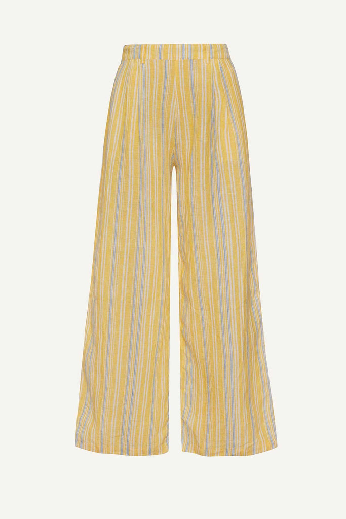 Yellow and blue striped beach pants