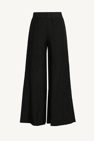 Tallows Linen Wide Leg Pant - Black EcoLinen