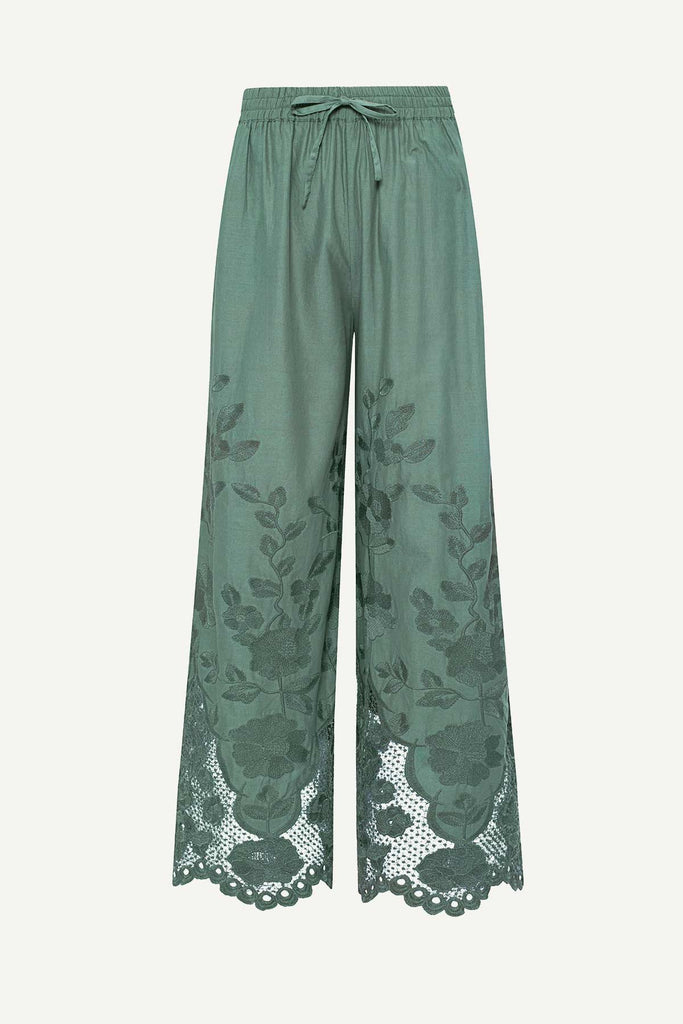 Sea green lacy beach pants 