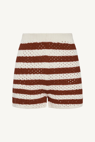 Marea Crochet Short - Red Ochre Stripe Crochet