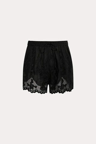 Flora Short - Black Beachside Broderie