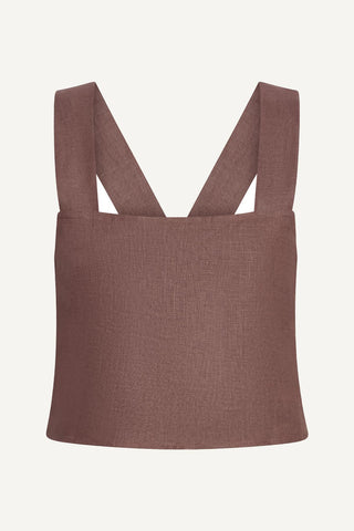 Tallows Crop Top - Mocha EcoLinen