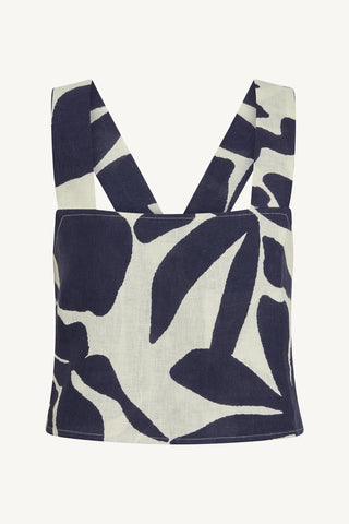 Tallows Crop Top - Night Flower EcoLinen