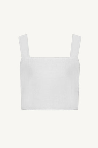 Tallows Crop Top - White EcoLinen