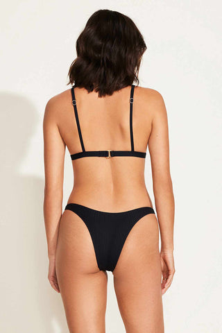 California High Leg Bottom - Black EcoRib