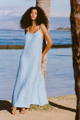 Mari Maxi Dress - Summer Stripe EcoLinen