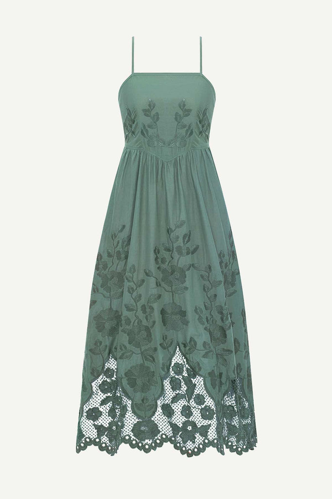 Sea green lacy beach dress