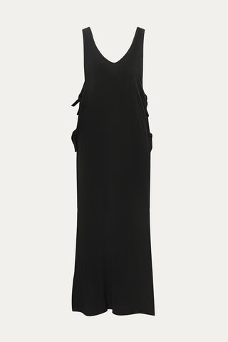 Riviera Dress - Black Crinkle Linen