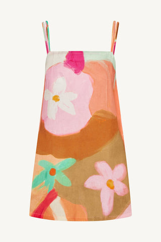 Delia Dress - In Bloom Colorblock EcoLinen