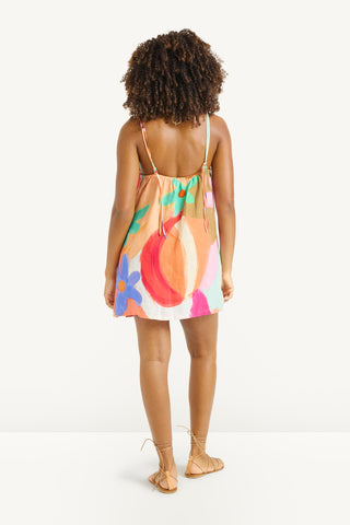 Delia Dress - In Bloom Colorblock EcoLinen