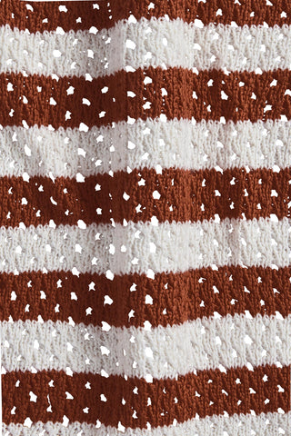 Marea Crochet Mini Tunic - Red Ochre Stripe Crochet