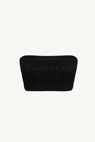 Harper Bandeau Top - Black Calico Crochet
