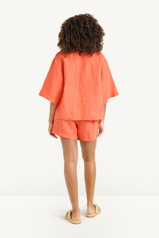 The Getaway Short - Coral EcoLinen