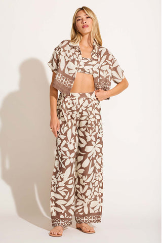 Hana Cropped Shirt - Desert Flower EcoLinen