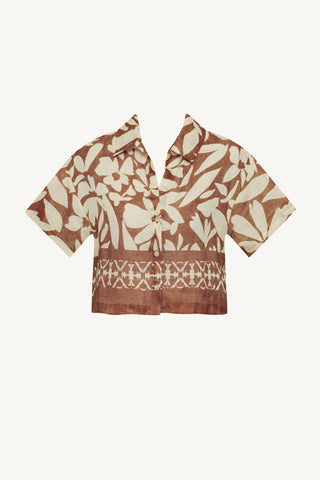 Hana Cropped Shirt - Desert Flower EcoLinen