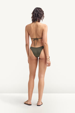 California High Leg Bottom - Olive EcoShimmer