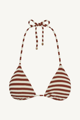 Gia Triangle Top - Red Ochre Stripe EcoScrunch