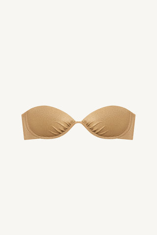 Mabel Underwire Bandeau Top - Golden Glow Metallic