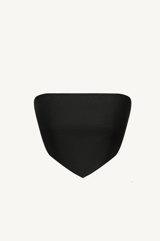 Joni Scarf Top - Black EcoLinen