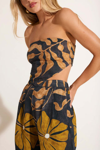 Joni Scarf Top - Kelp Flower EcoLinen