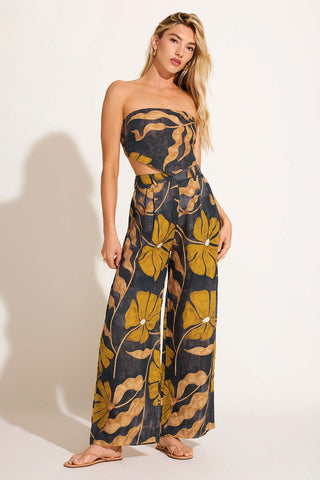 Joni Scarf Top - Kelp Flower EcoLinen