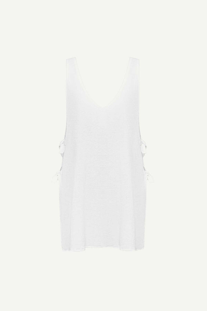 White tank top style beach dress
