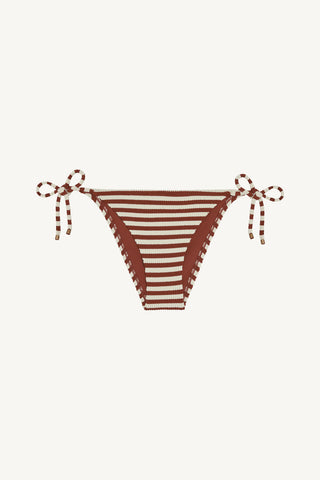 Elle Tie Side Bottom - Red Ochre Stripe EcoScrunch