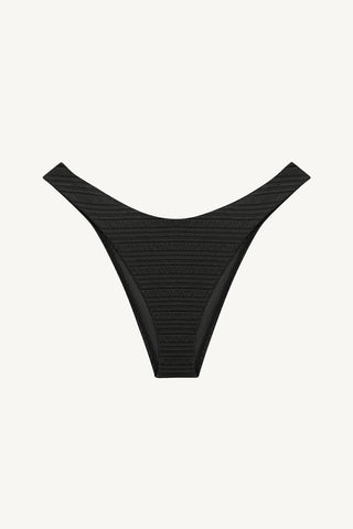 California High Leg Bottom - Black Seersucker Stripe