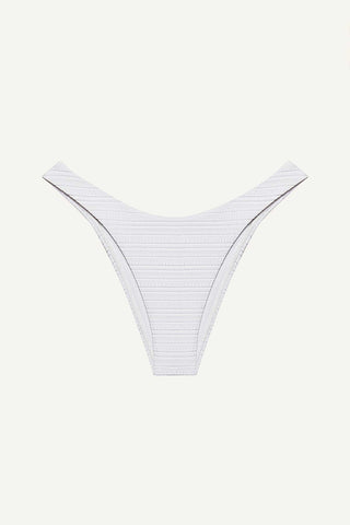 California High Leg Bottom - White Seersucker Stripe