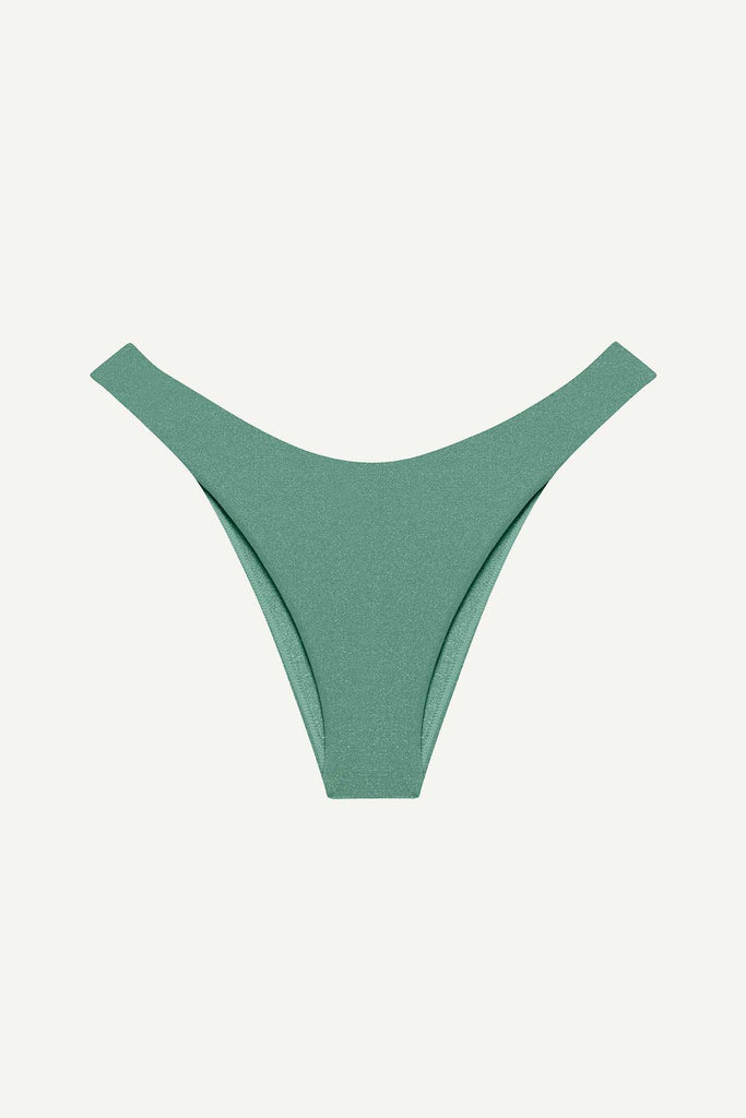 Metallic aqua swim bottoms