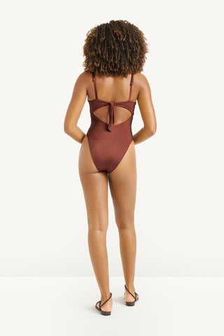 Terra Cut Out One Piece - Red Ochre EcoShimmer