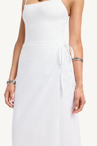 Willa Wrap Skirt - White Cotton Poplin