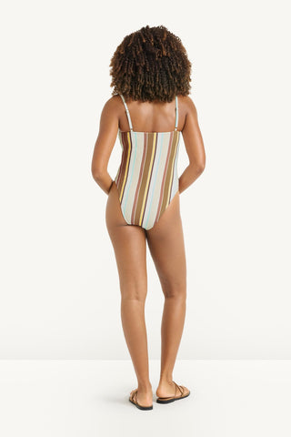 Jenna One Piece - Sand Dunes Stripe Crepe