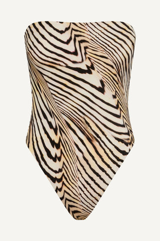 Classic Bandeau One Piece - Shell Stripe EcoShimmer