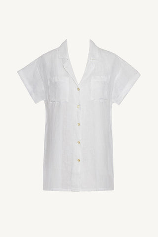 Playa Pocket Blouse - White EcoLinen