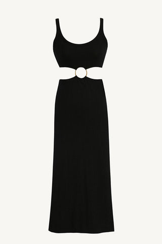 The Icon Cutout Dress - Black Organic Rib