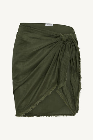 Soleil Sarong - Olive Cotton Cupro
