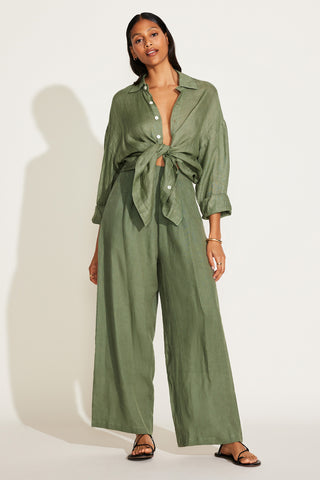Playa Linen Boyfriend Shirt - Agave EcoLinen
