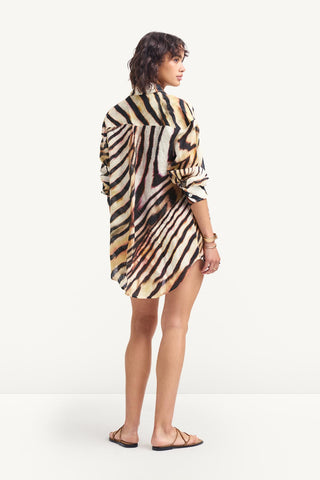 Playa Linen Boyfriend Shirt - Shell Stripe Linen