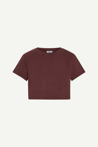 Coast Fitted Crop Shirt - Crushed Berry Cotton Jersey
