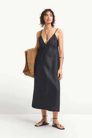 Zella Dress - Black EcoLinen