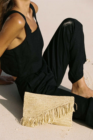 Paloma Clutch - Natural Raffia