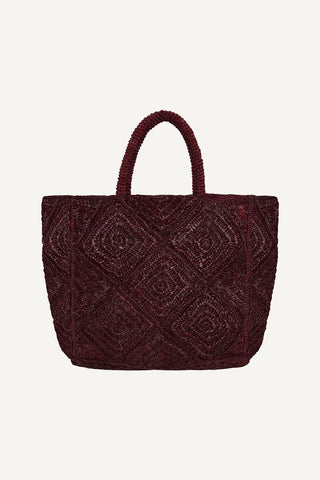 Cala Tote - Aubergine Raffia