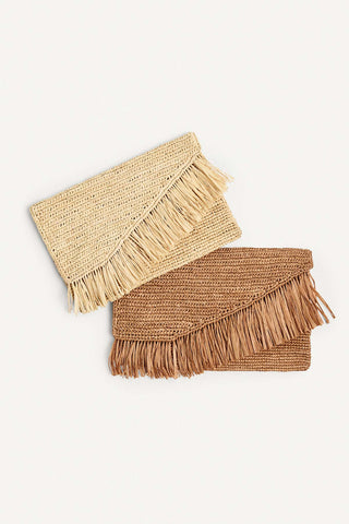 Paloma Clutch - Natural Raffia